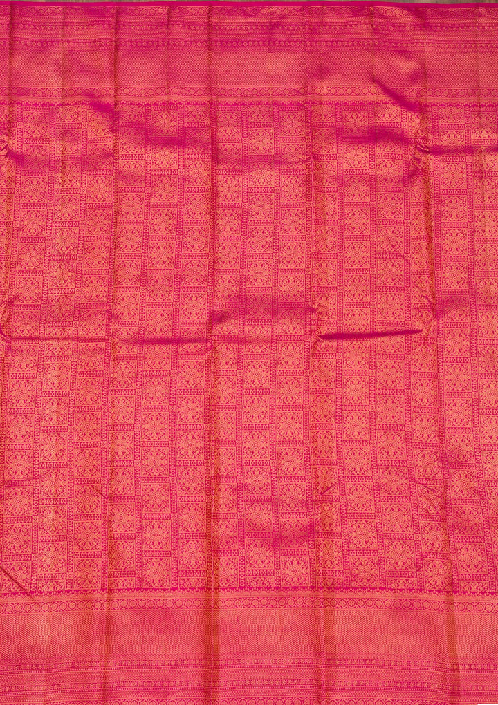 Rani Pink Zariwork Pure Silk Saree