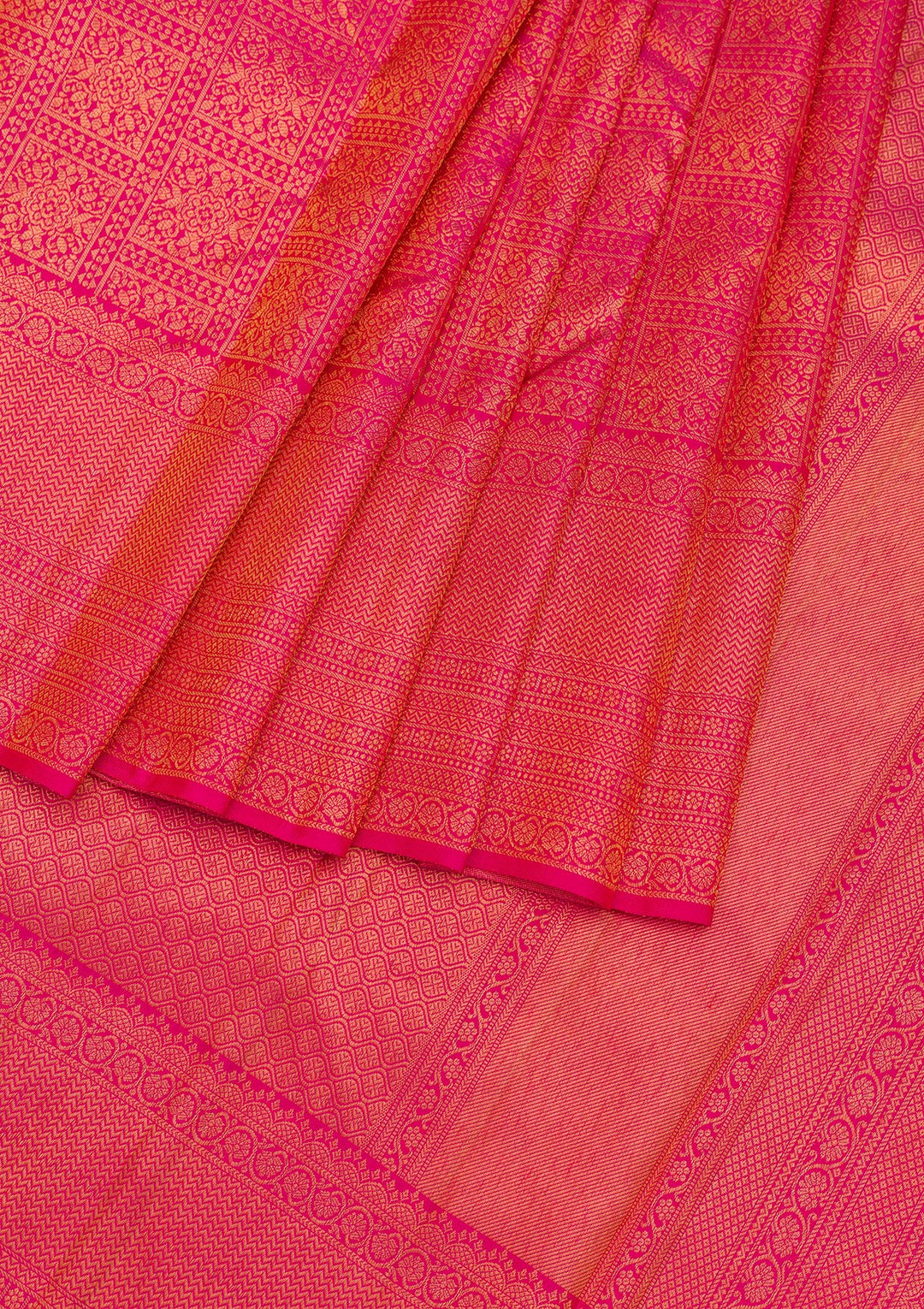 Rani Pink Zariwork Pure Silk Saree
