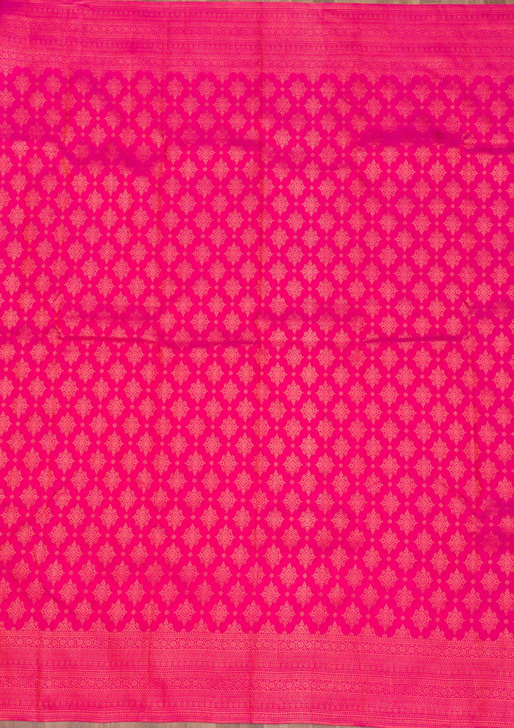 Rani Pink Zariwork Pure Silk Saree
