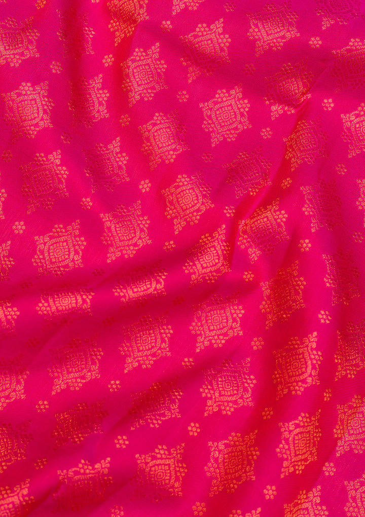 Rani Pink Zariwork Pure Silk Saree
