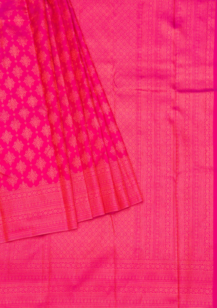 Rani Pink Zariwork Pure Silk Saree