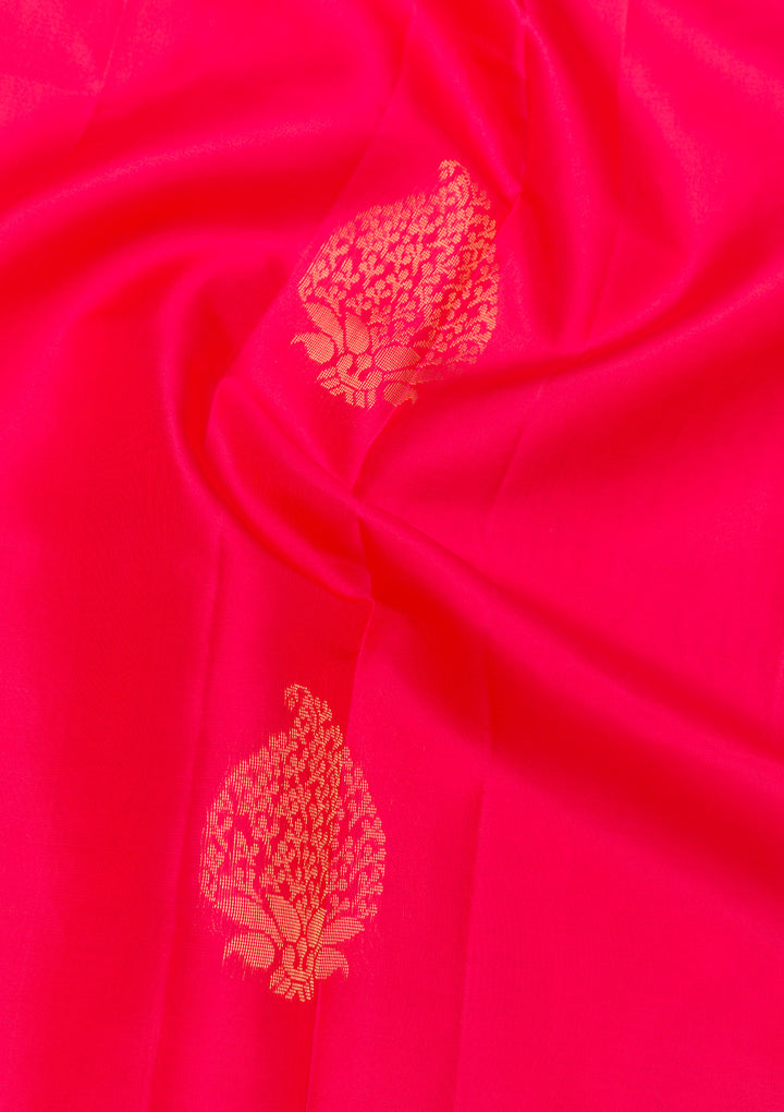 Rani Pink Zariwork Pure Silk Saree