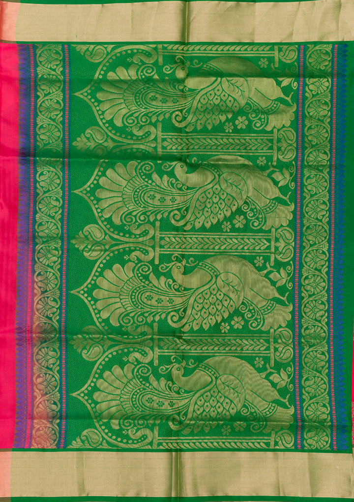 Rani Pink Zariwork Pure Silk Saree