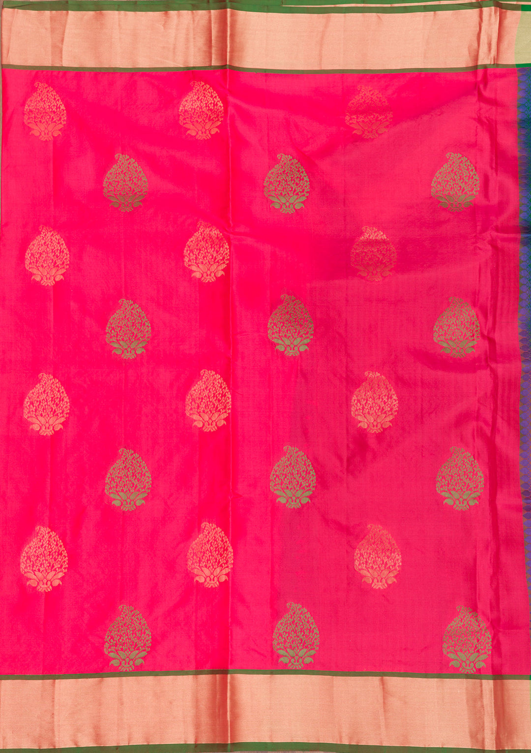 Rani Pink Zariwork Pure Silk Saree