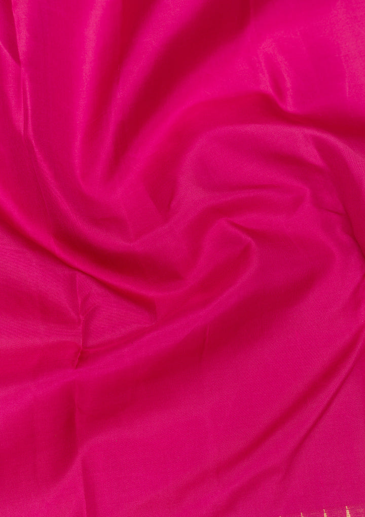 Rani Pink Zariwork Kanjivaram Pure Silk Saree
