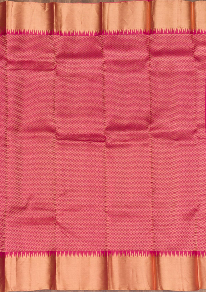 Rani Pink Zariwork Kanjivaram Pure Silk Saree