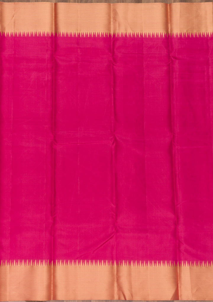 Rani Pink Zariwork Kanjivaram Pure Silk Saree