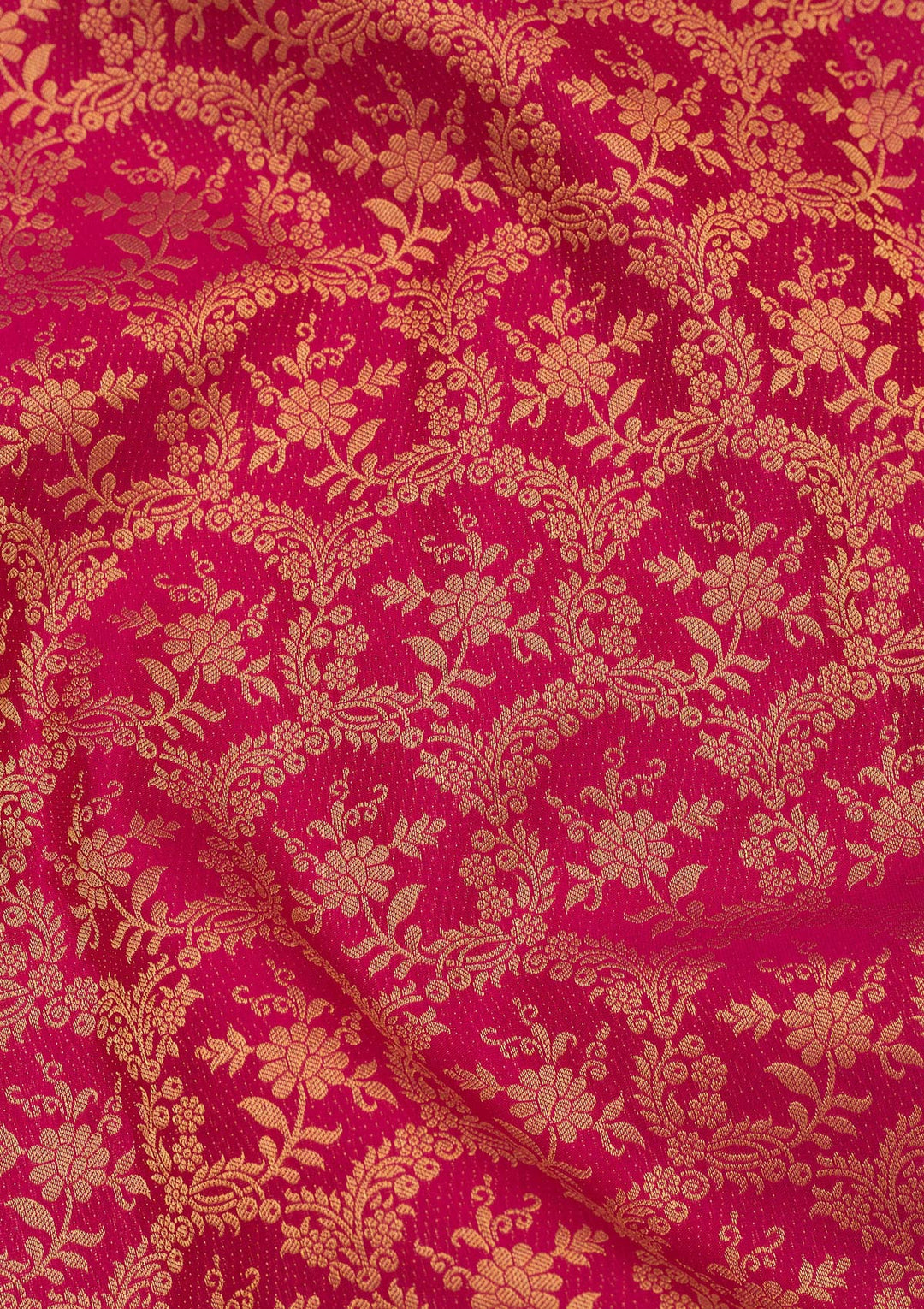 Rani Pink Zariwork Pure Silk Saree
