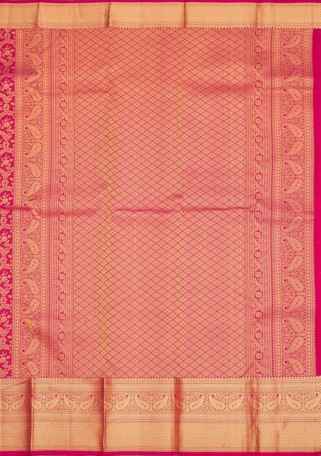 Rani Pink Zariwork Pure Silk Saree