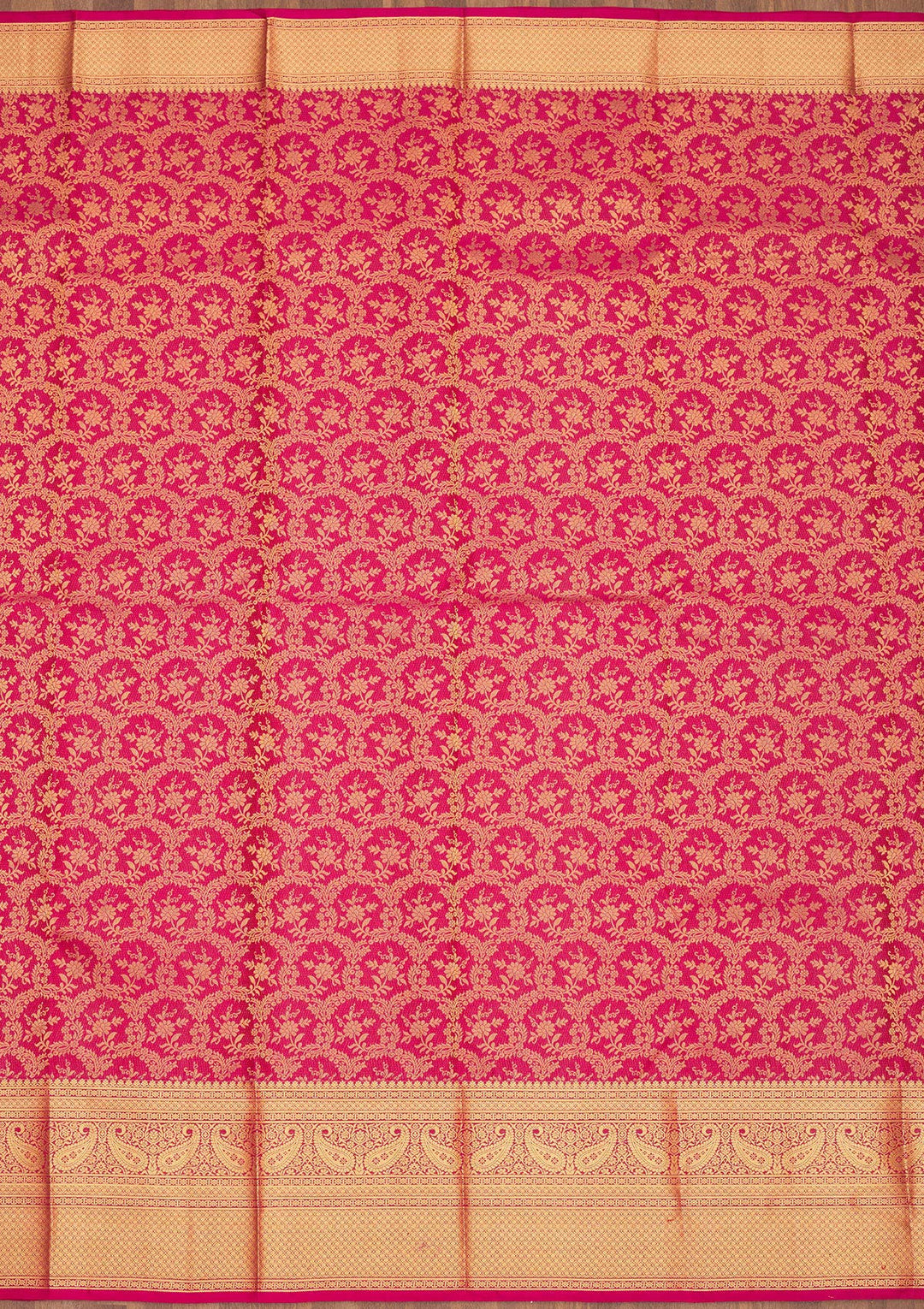 Rani Pink Zariwork Pure Silk Saree