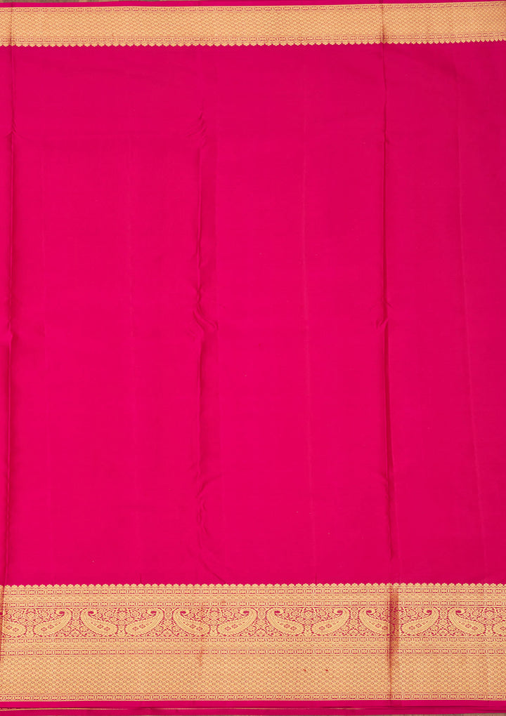 Rani Pink Zariwork Pure Silk Saree