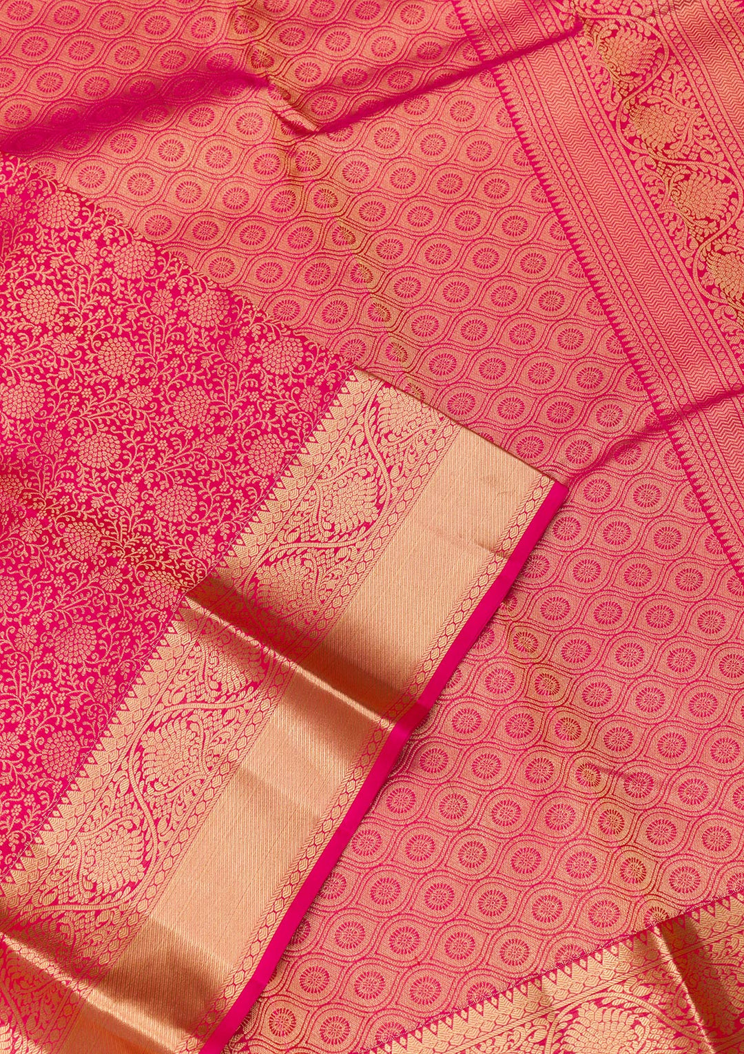 Rani Pink Zariwork Banarasi Pure Silk Saree