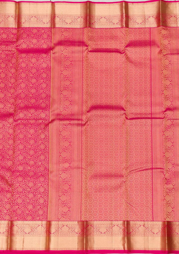 Rani Pink Zariwork Banarasi Pure Silk Saree