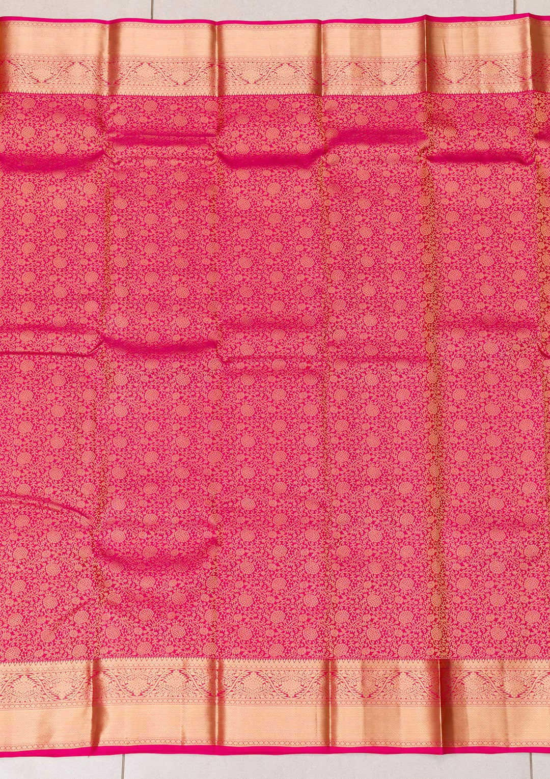 Rani Pink Zariwork Banarasi Pure Silk Saree