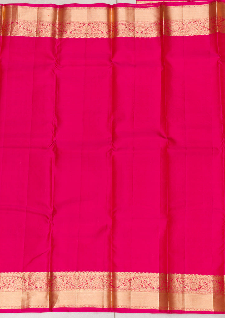 Rani Pink Zariwork Banarasi Pure Silk Saree