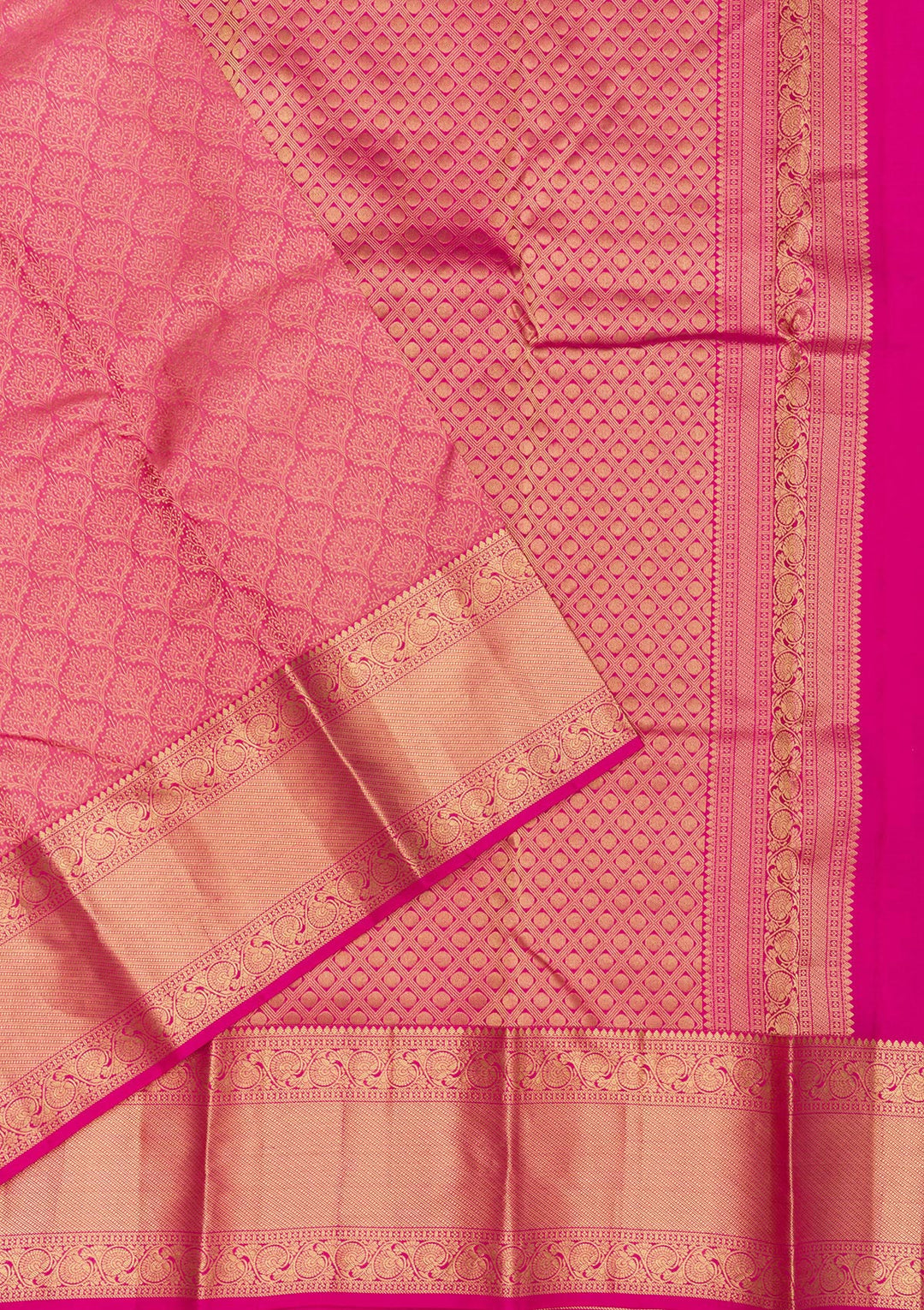 Rani Pink Zariwork Banarasi Pure Silk Saree