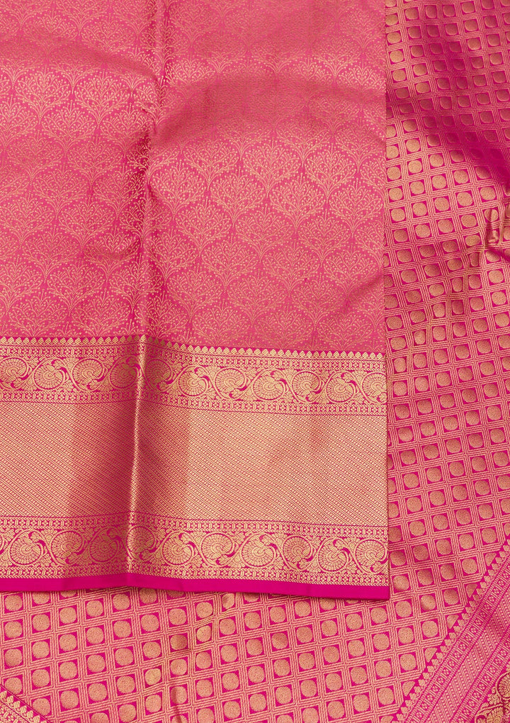 Rani Pink Zariwork Banarasi Pure Silk Saree