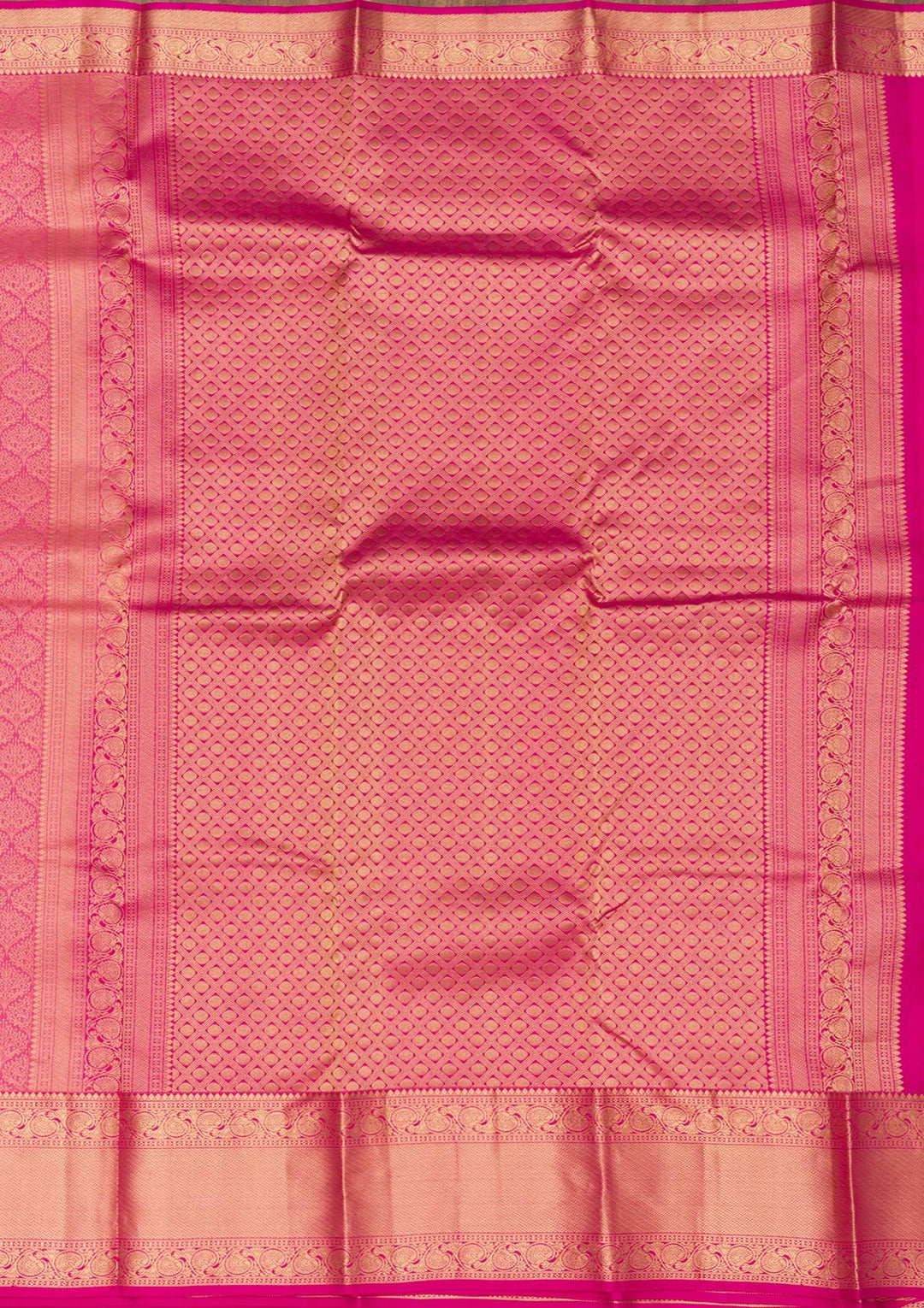 Rani Pink Zariwork Banarasi Pure Silk Saree