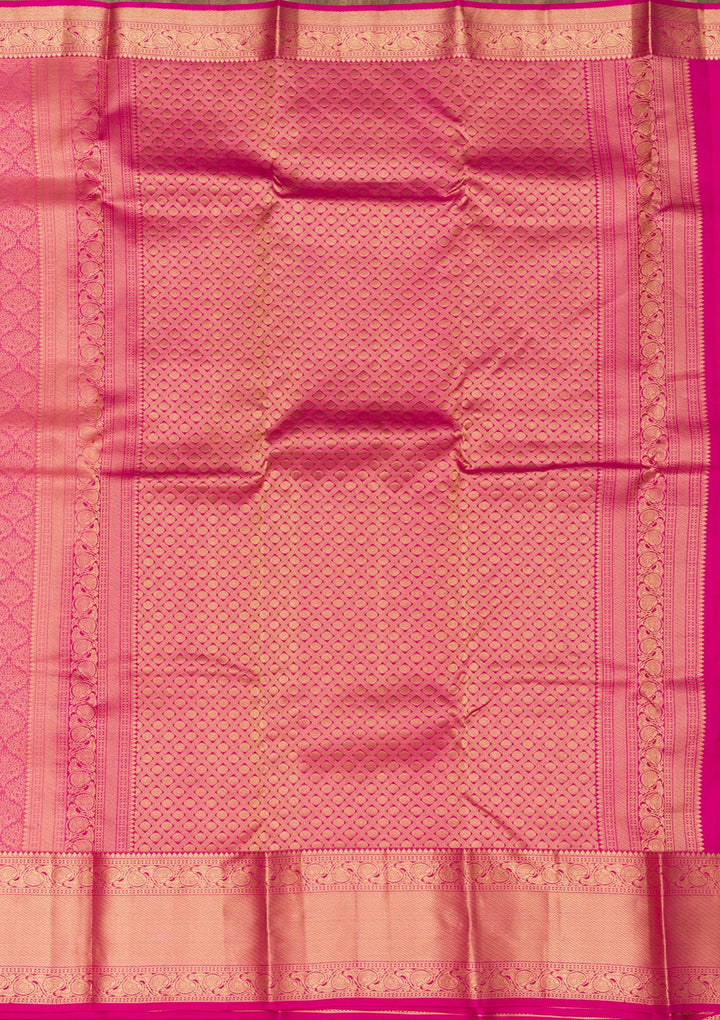 Rani Pink Zariwork Banarasi Pure Silk Saree