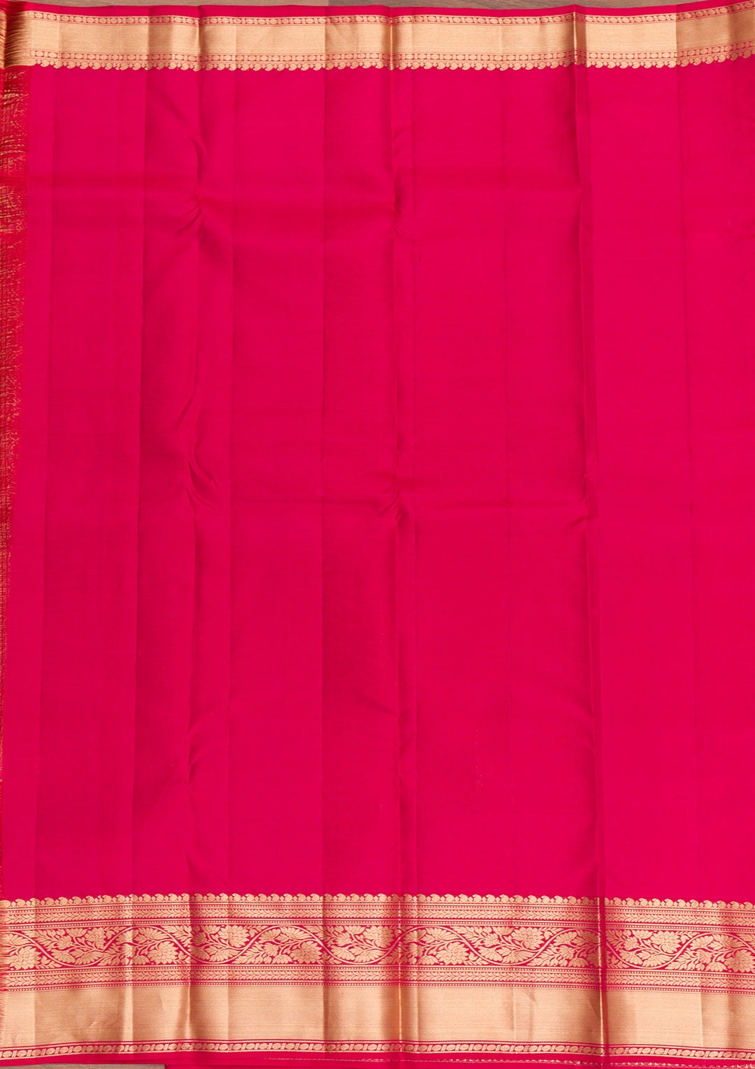 Rani Pink Zariwork Pure Silk Saree-Koskii