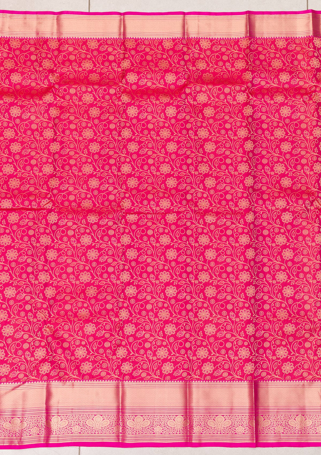 Rani Pink Zariwork Pure Silk Saree