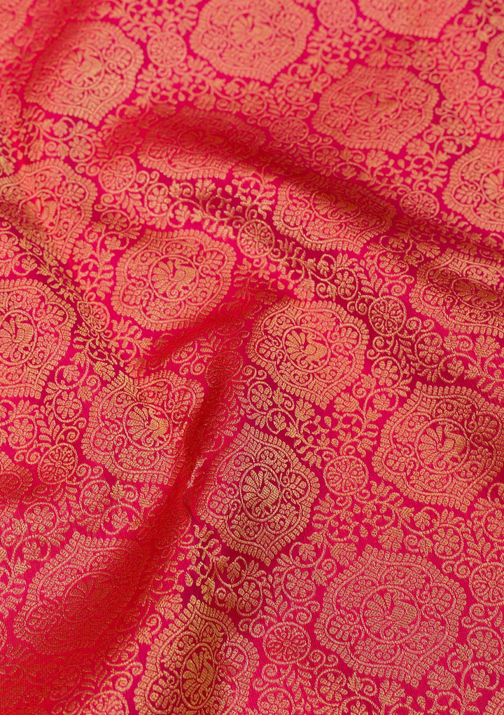 Rani Pink Zariwork Banarasi Pure Silk Saree