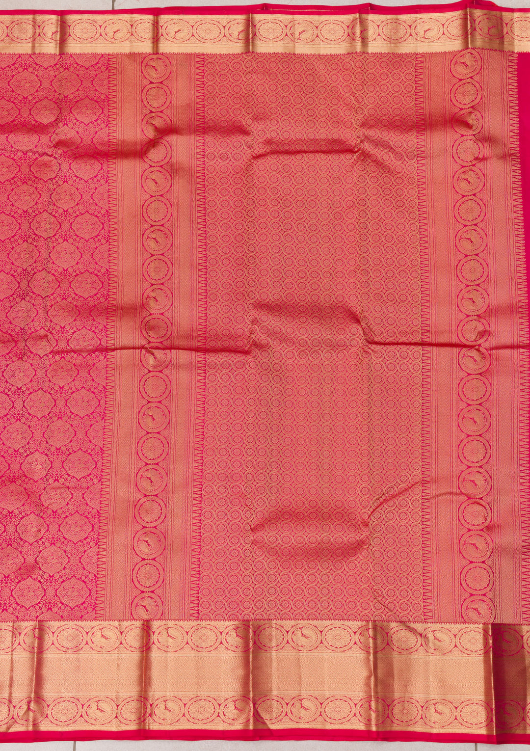 Rani Pink Zariwork Banarasi Pure Silk Saree