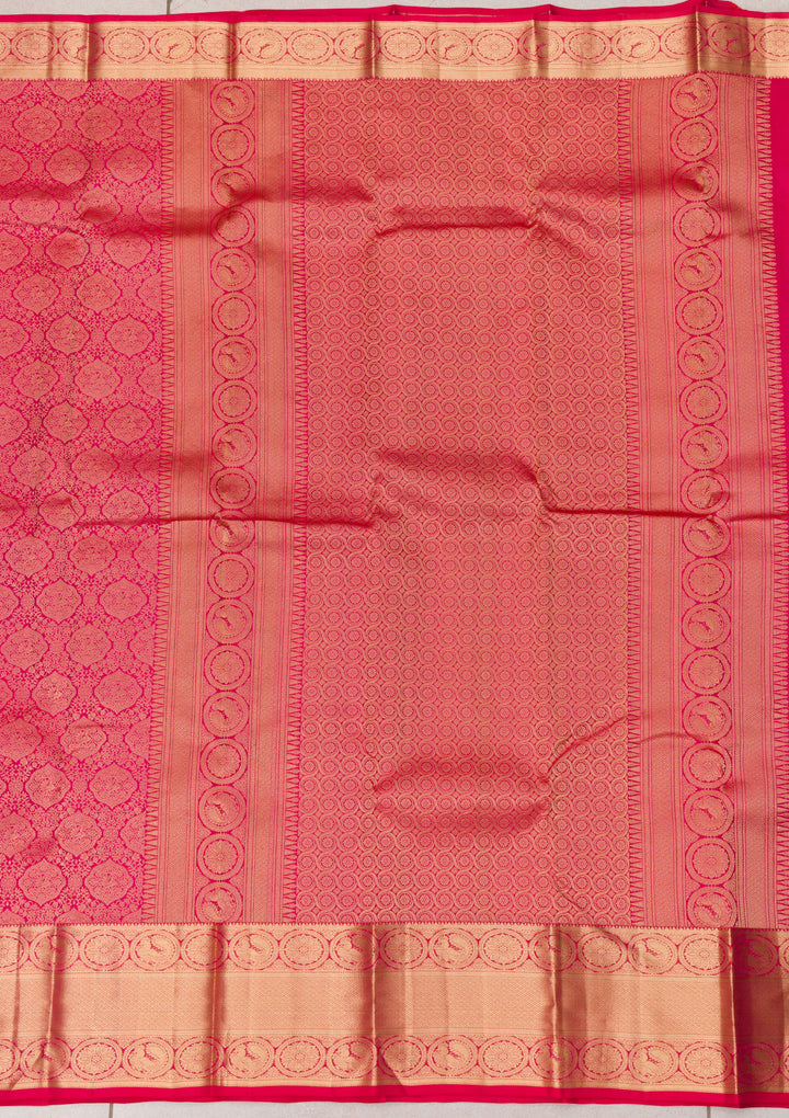 Rani Pink Zariwork Banarasi Pure Silk Saree