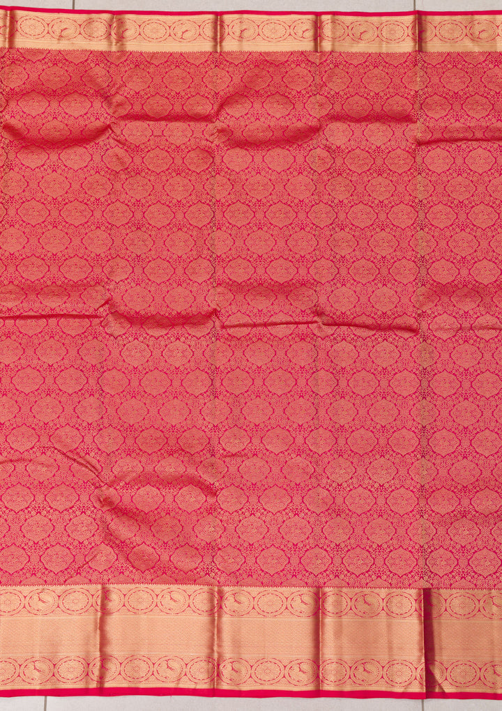 Rani Pink Zariwork Banarasi Pure Silk Saree