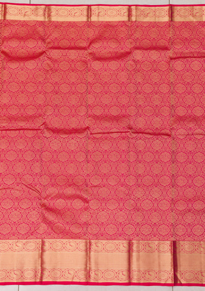 Rani Pink Zariwork Pure Silk Saree