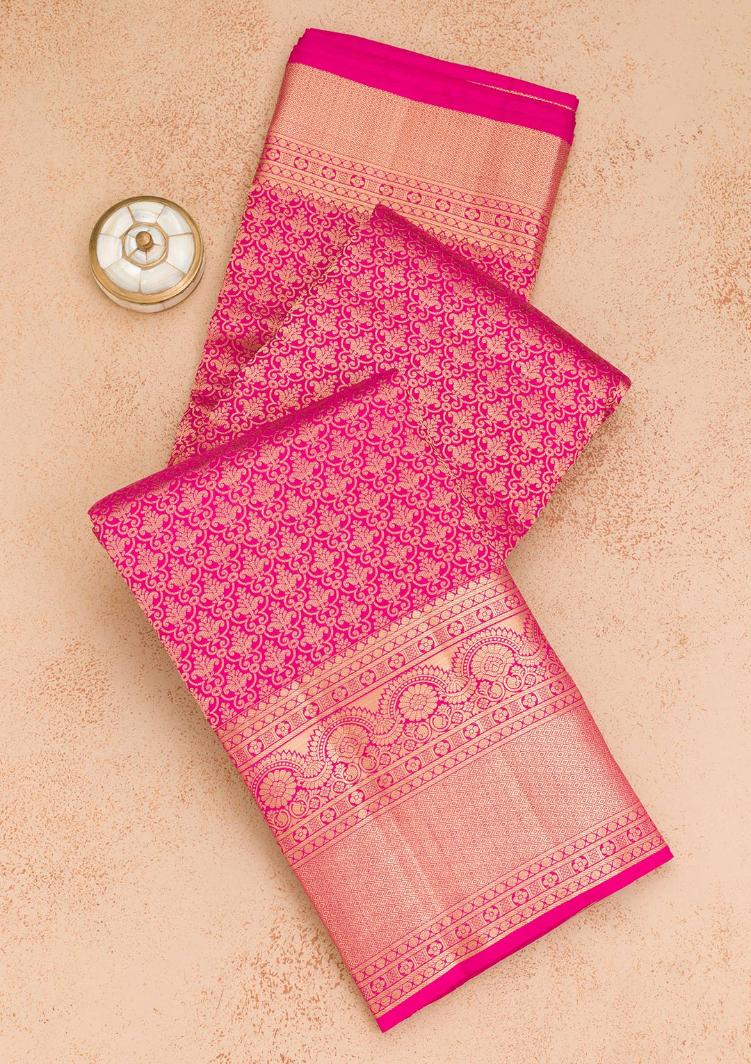 Rani Pink Zariwork Banarasi Pure Silk Saree