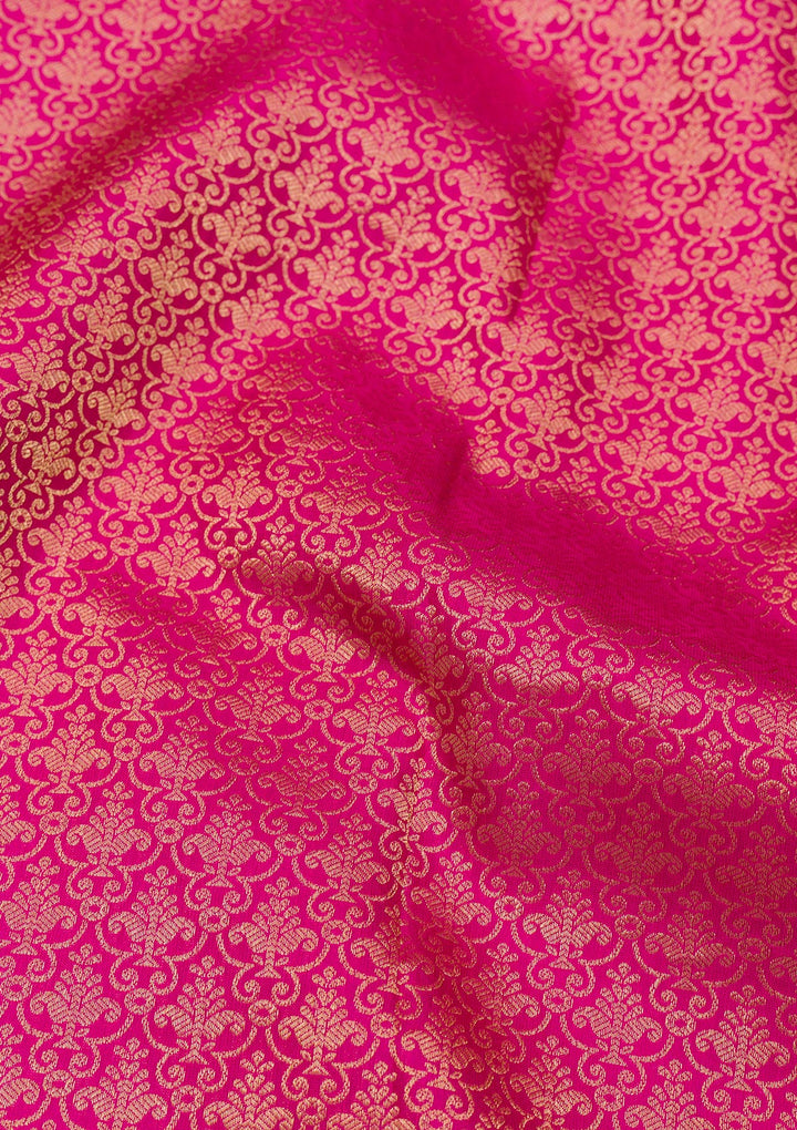 Rani Pink Zariwork Banarasi Pure Silk Saree