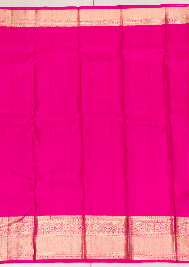 Rani Pink Zariwork Banarasi Pure Silk Saree
