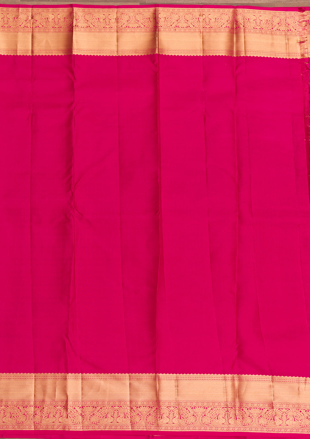Rani Pink Zariwork Pure Silk Saree-Koskii