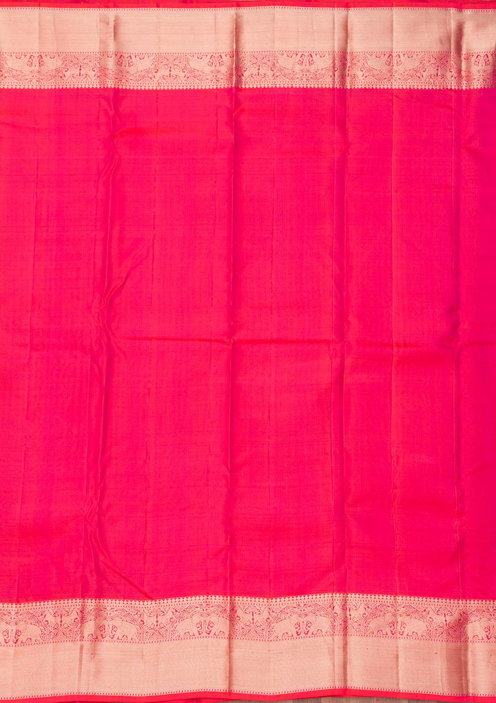 Rani Pink Zariwork Pure Silk Saree