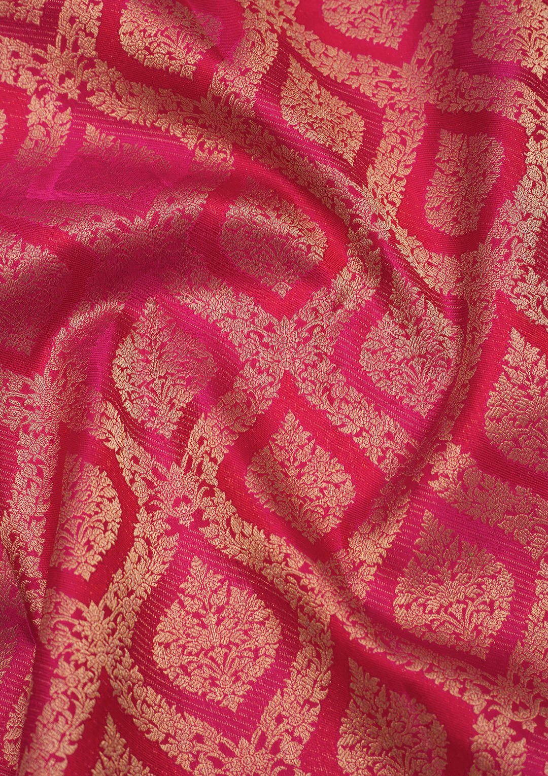 Rani Pink Zariwork Pure Silk Saree