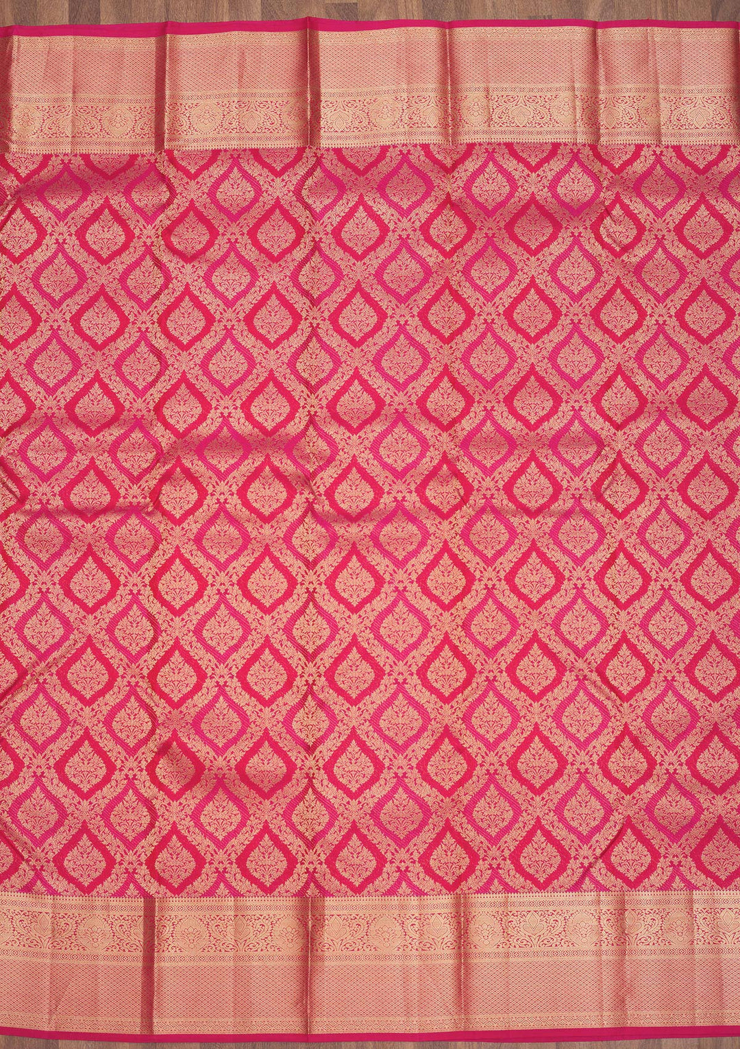 Rani Pink Zariwork Pure Silk Saree