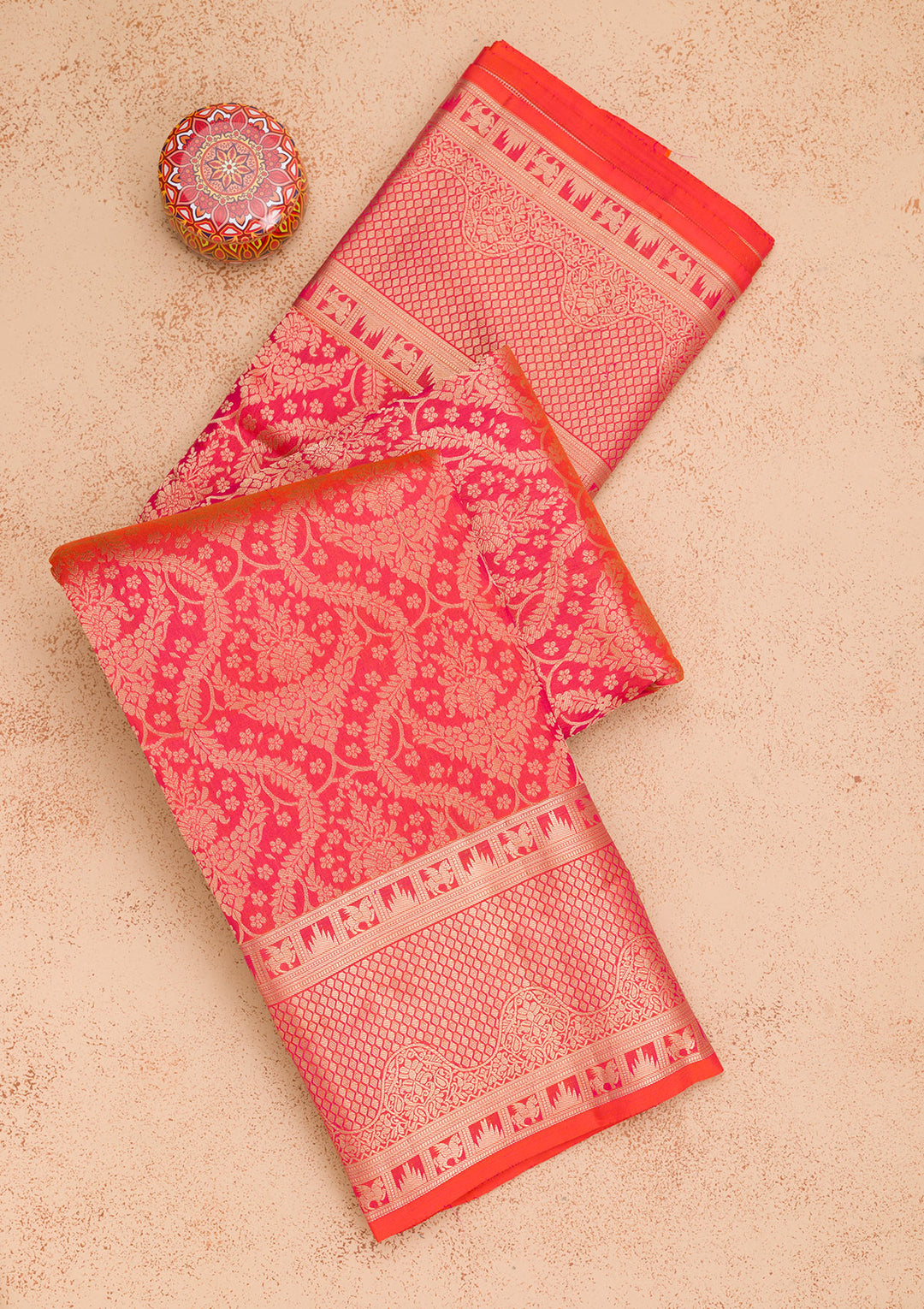 Rani Pink Zariwork Pure Silk Saree