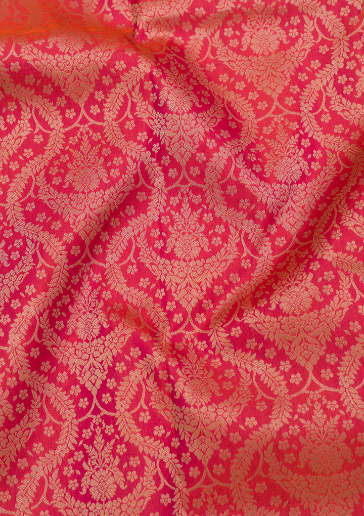 Rani Pink Zariwork Pure Silk Saree
