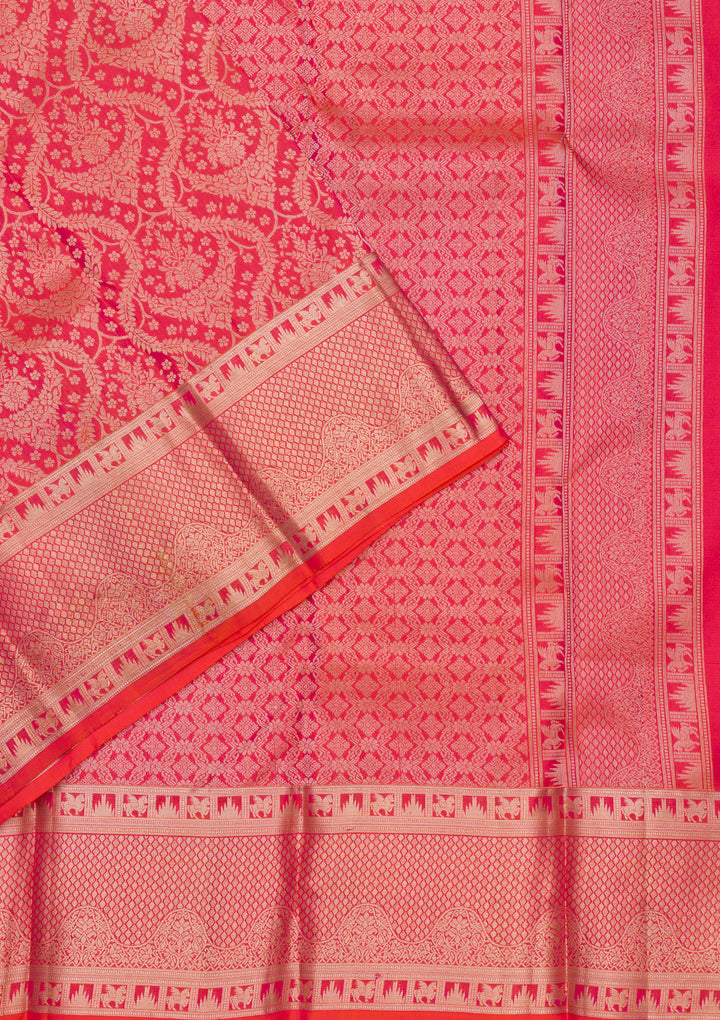 Rani Pink Zariwork Pure Silk Saree