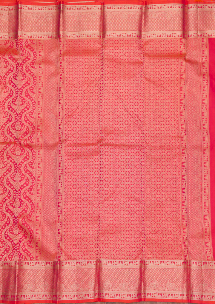 Rani Pink Zariwork Pure Silk Saree