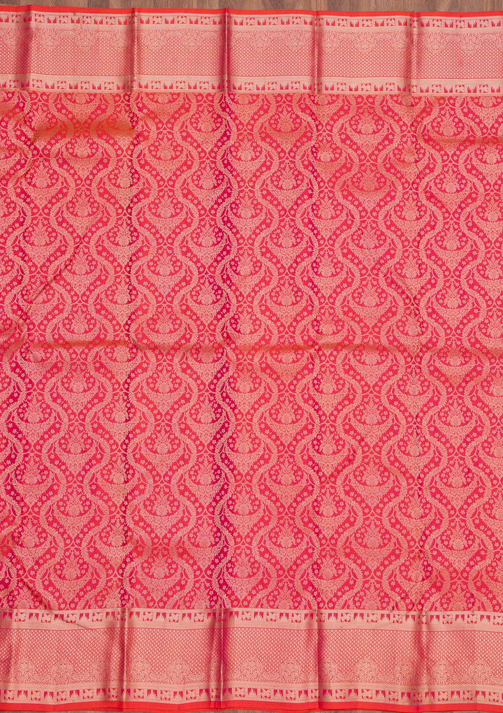 Rani Pink Zariwork Pure Silk Saree