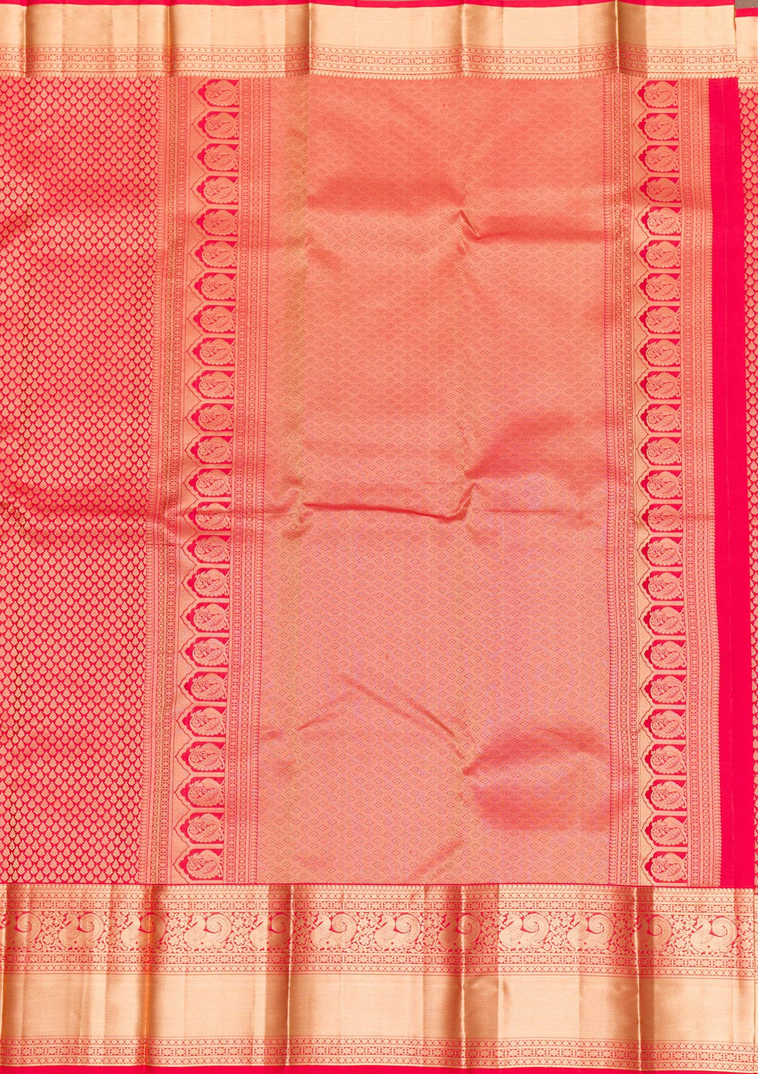 Rani Pink Zariwork Pure Silk Saree-Koskii
