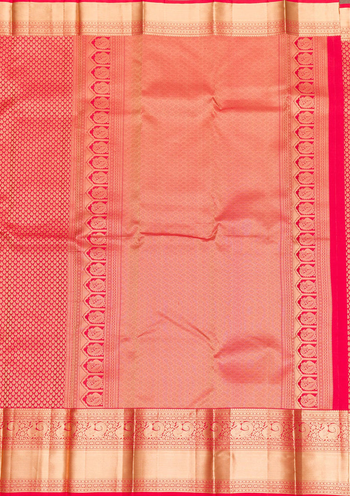 Rani Pink Zariwork Pure Silk Saree-Koskii