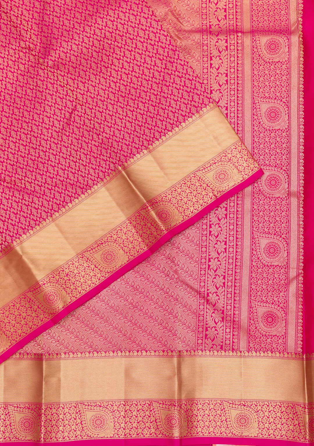 Rani Pink Zariwork Pure Silk Saree
