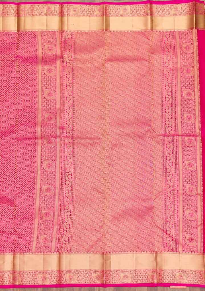 Rani Pink Zariwork Pure Silk Saree