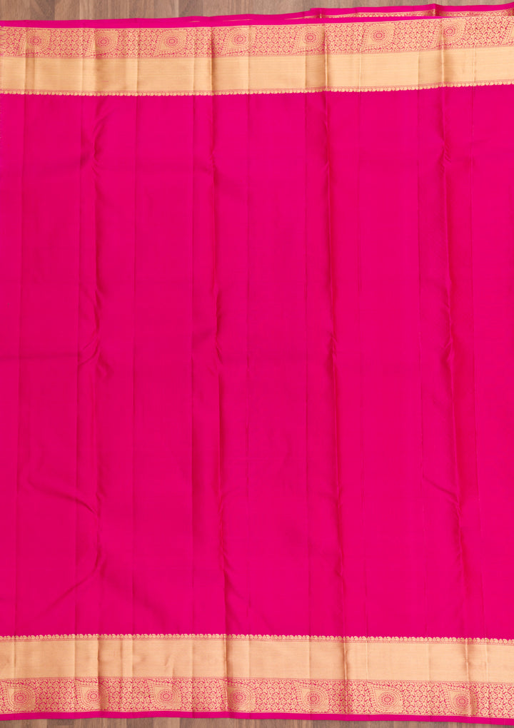Rani Pink Zariwork Pure Silk Saree