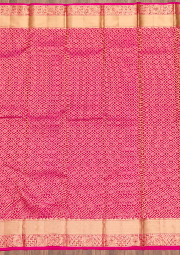 Rani Pink Zariwork Pure Silk Saree