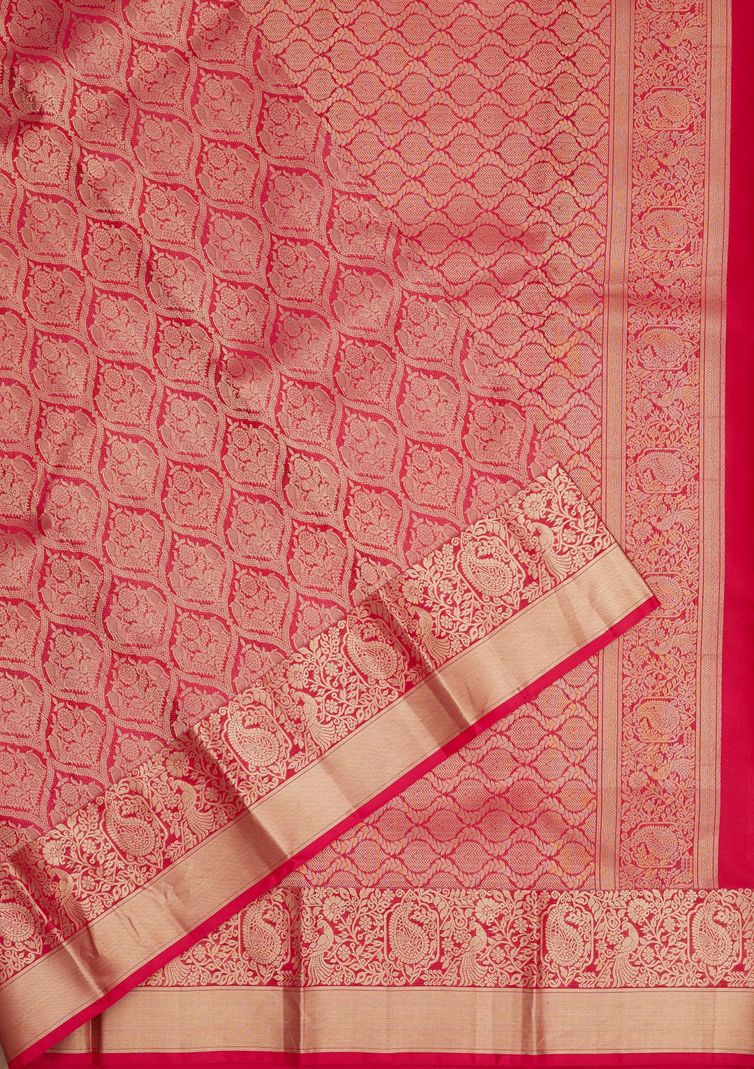 Rani Pink Zariwork Pure Silk Saree