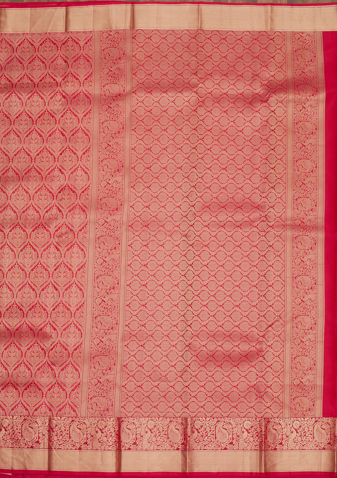 Rani Pink Zariwork Pure Silk Saree